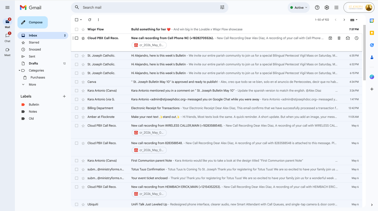 a gmail screenshot